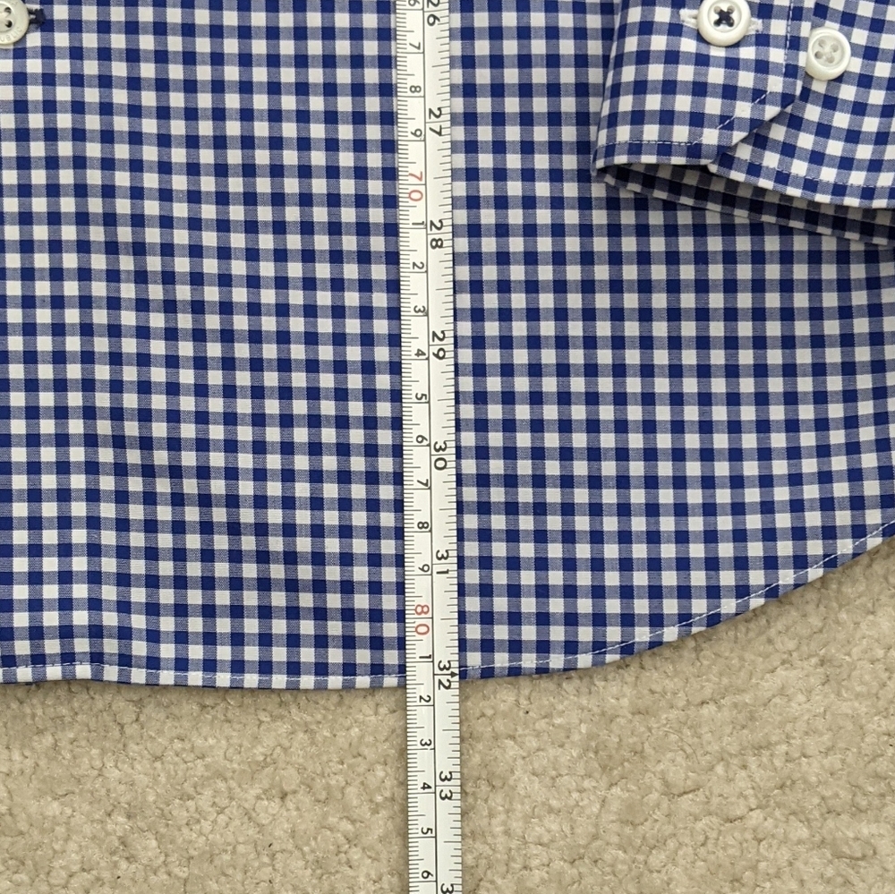 Banana Republic non-iron dress shirt large blue white - Picture 9 of 11
